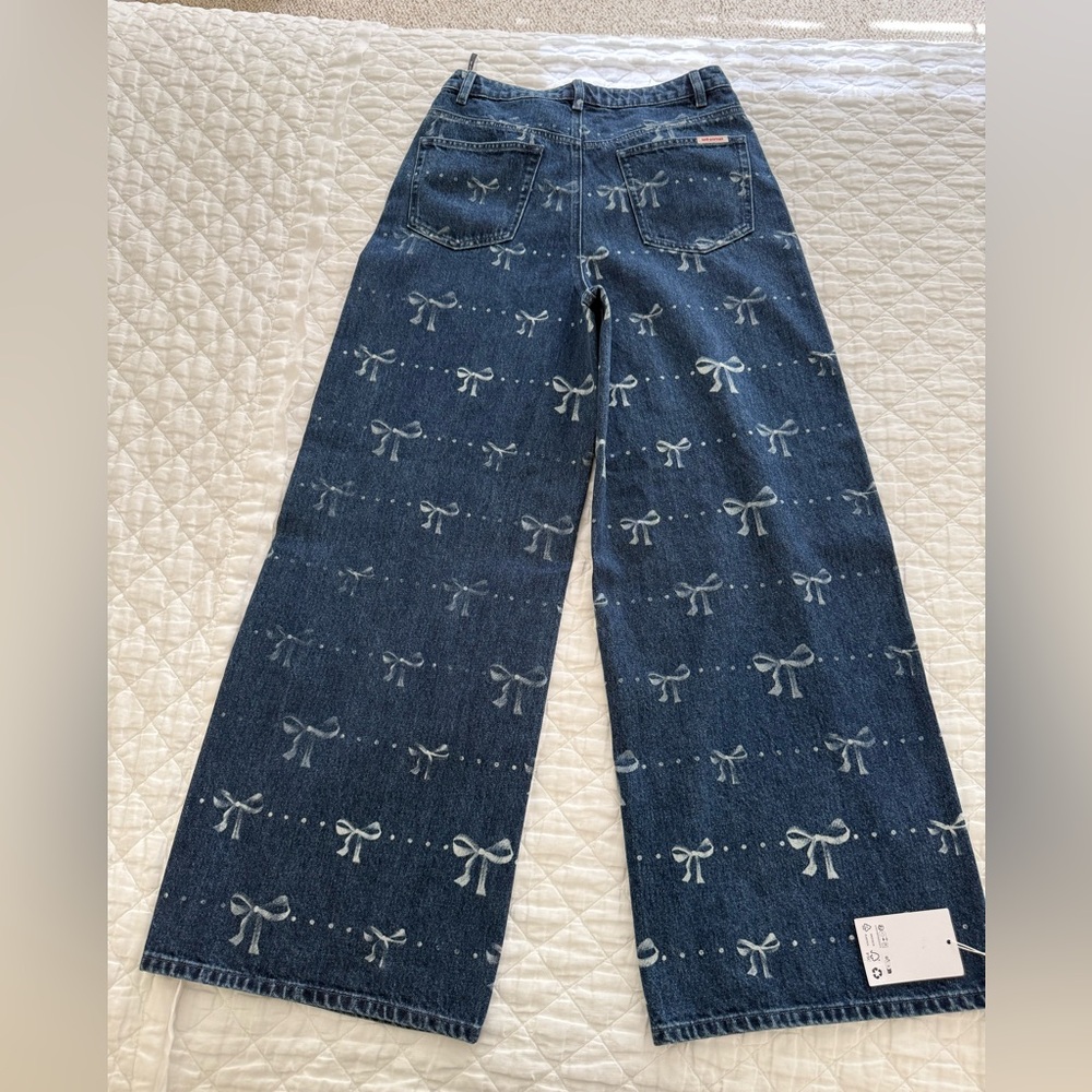 🌟 Self-Portrait Bow Jeans – Blue – Size 30 – NWT 🌟 - Picture 7 of 9